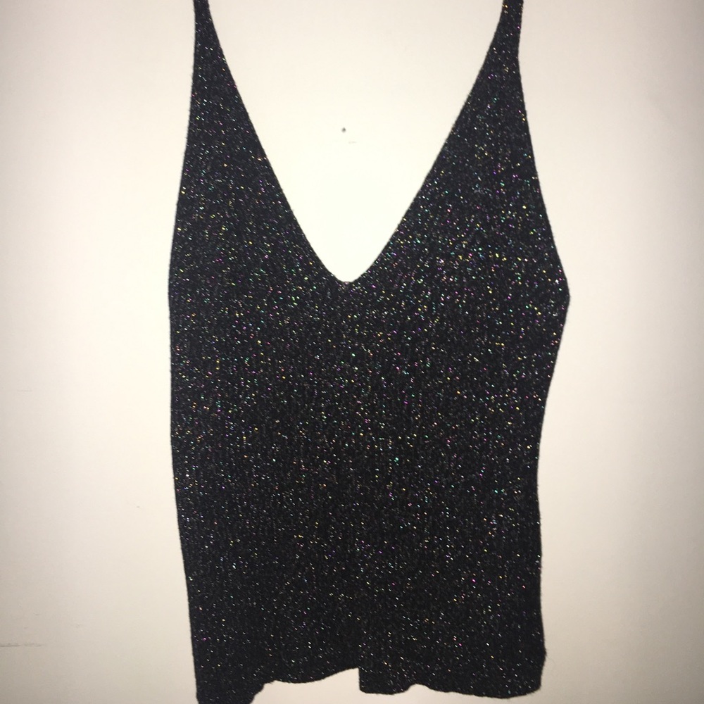 Knit Tank Top with Sparkle Detail